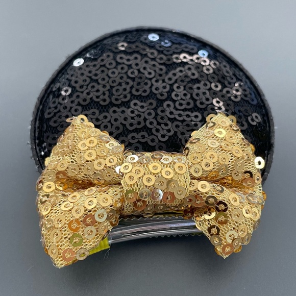 Minnie Mouse Ears Hair clips • Gold bows - Picture 7 of 11